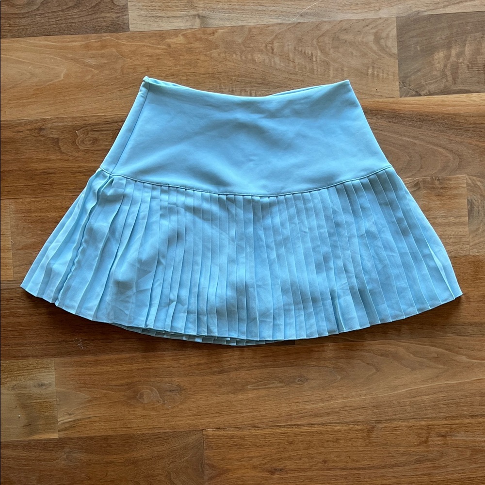 Pleated Light Blue Women's Skort